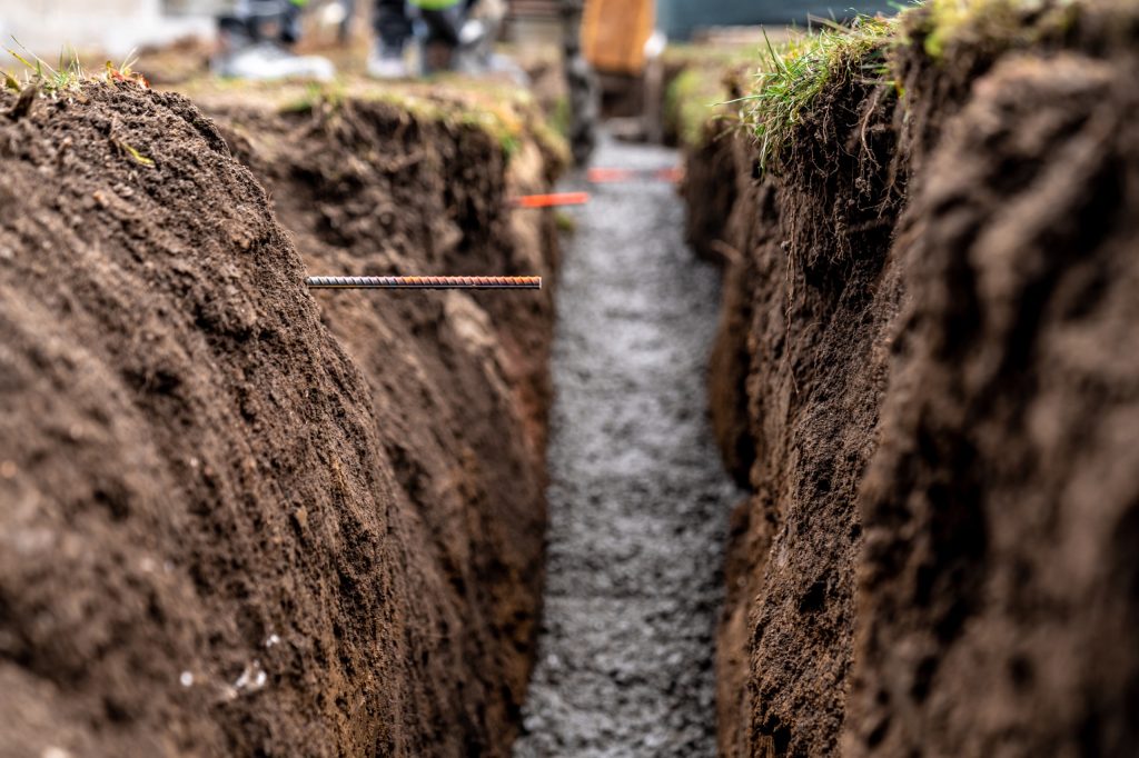 concrete foundations. construction of a family house. High quality photo